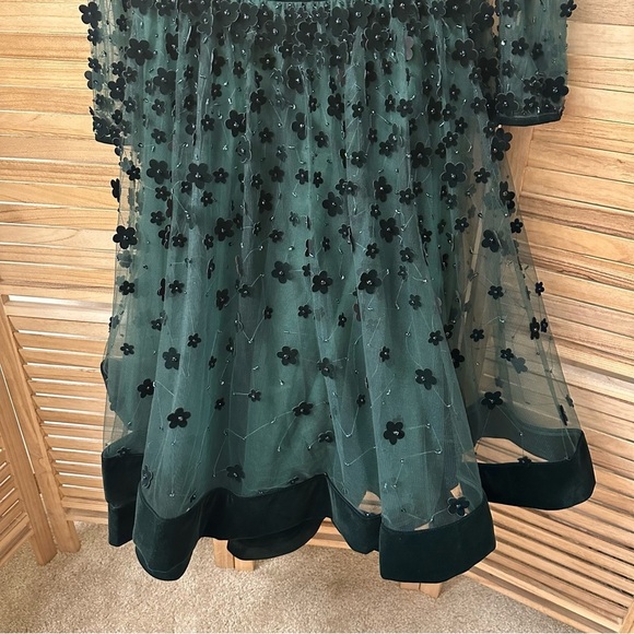 Mac Duggal Embellished Illusion High Neck Long Sleeve Fit & Flare Dress size XL - Picture 5 of 9